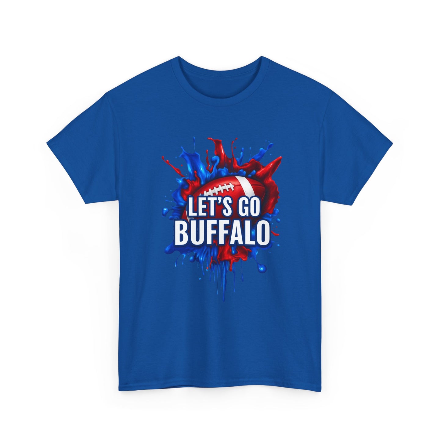 Let's Go Buffalo Splat -Buffalo Sports Fan Tee - Let's Go Buffalo Shirt, Game Day Apparel, Unisex Cotton T-Shirt, Tailgate Wear, Football Team Gear