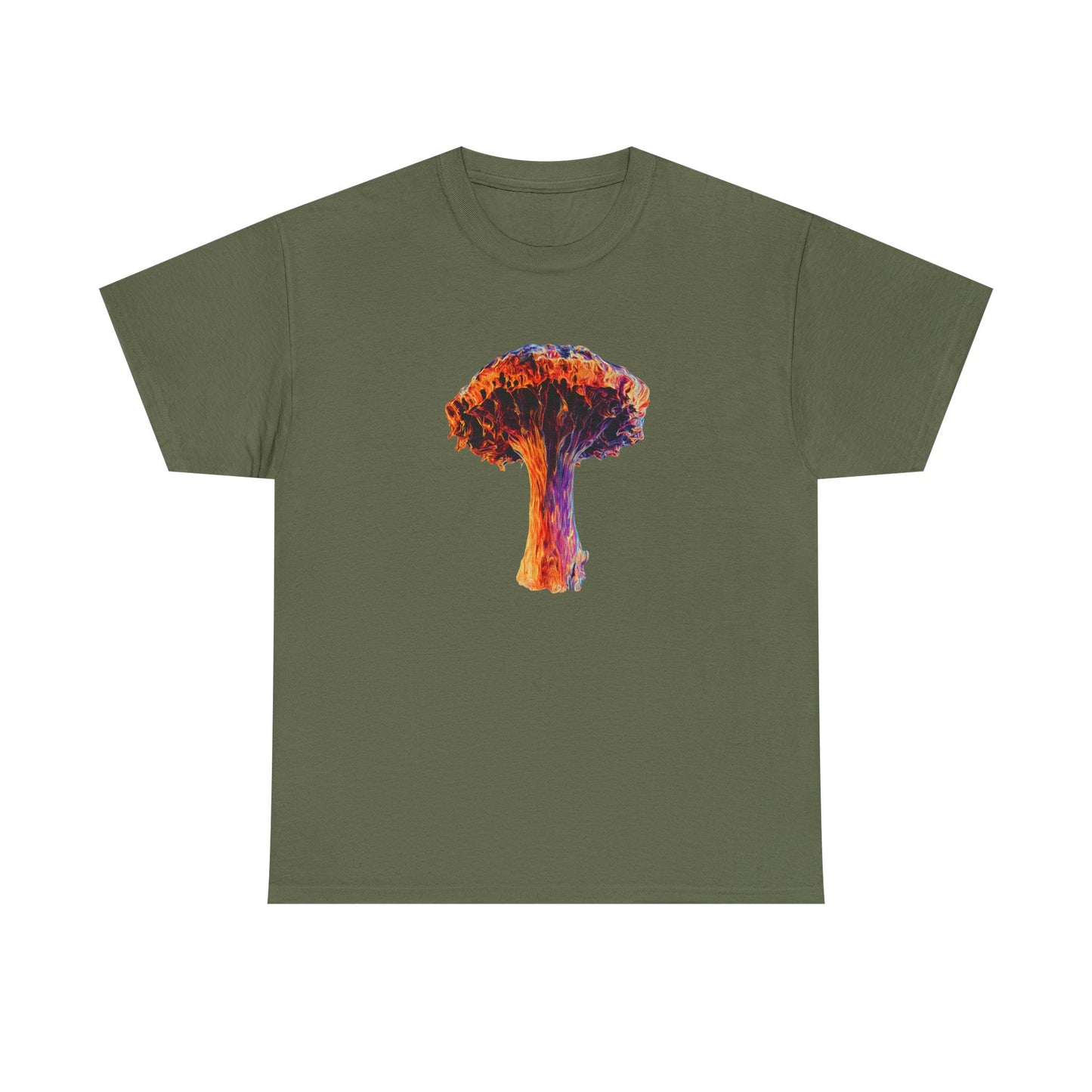 Colorful Psychedelic Mushroom 3 -Tee, Unisex Heavy Cotton T-Shirt, Vibrant Graphic Shirt, Perfect for Festivals, Eco-friendly Gift, Casual Wea