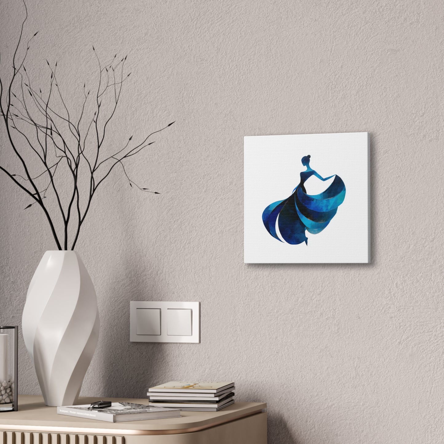 Dancing with the Water Series #4 -Elegant Silhouette Canvas Wall Art, Abstract Decor for Home, Gift for Women, Living Room Artwork, Dance Theme Decoration