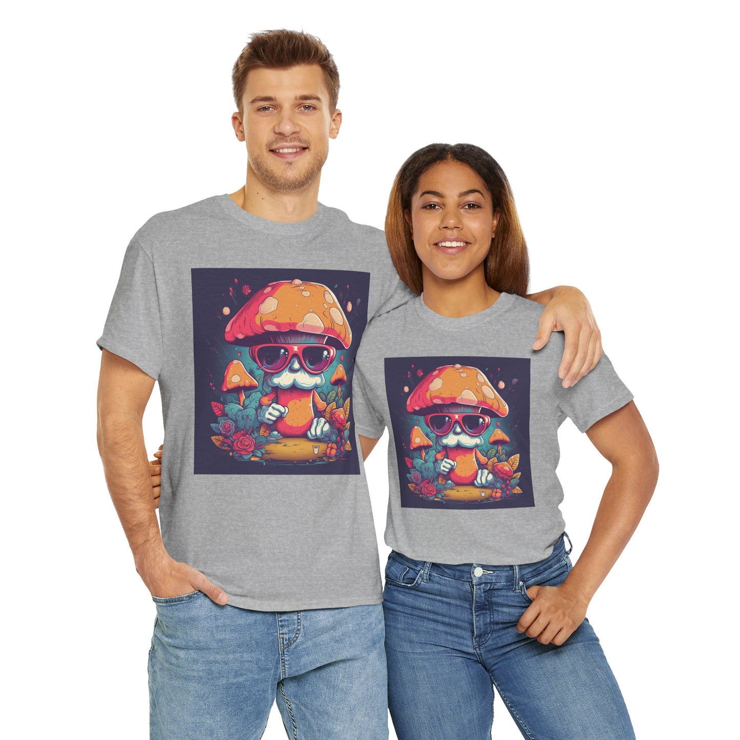 Cool Mushroom Graphic Tee, Retro T-Shirt, Unique Gift for Nature Lovers, Eco-Friendly Apparel, Perfect for Parties and Festivals