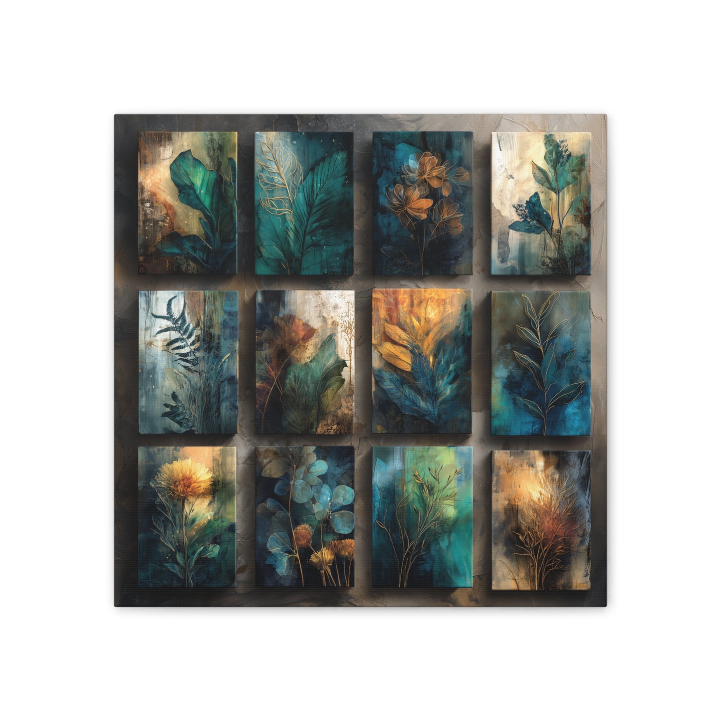 Natures Blue Green Series #3 -Botanical Wall Art, Nature-Inspired Home Décor, Eco-Friendly Canvas Print, Greenery Art Piece, Living Room Wall Hanging