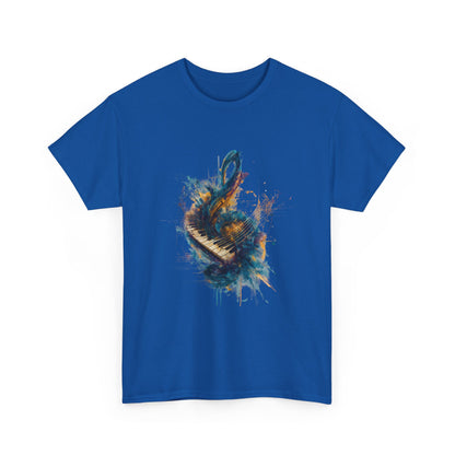 Abstract Music Keyboard Splash T‑Shirt — Watercolor Art Tee