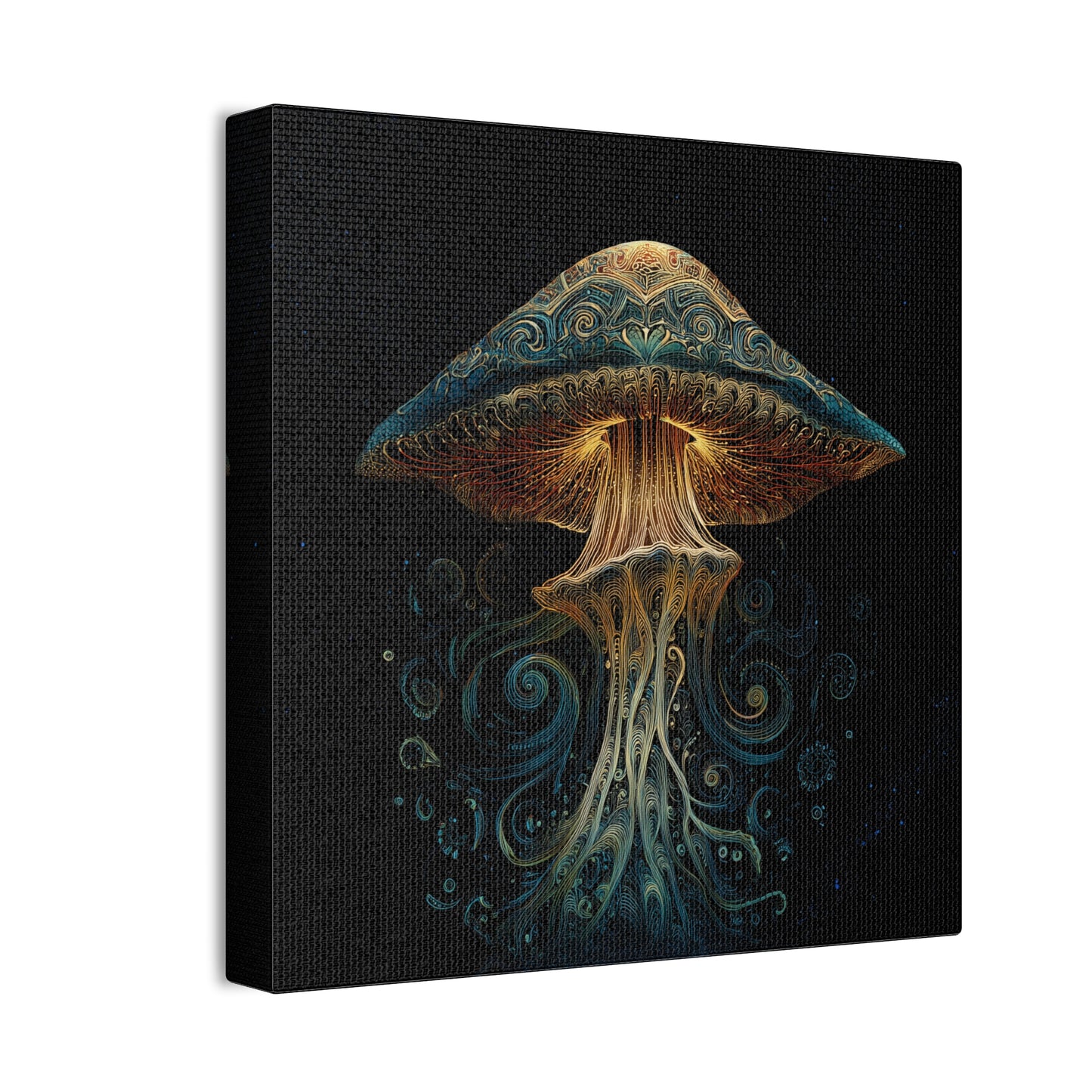 Swirl -Mushroom Canvas Art, Stretched Wall Decor, Bohemian Home Decor, Psychedelic Wall Art, Nature-Inspired Art