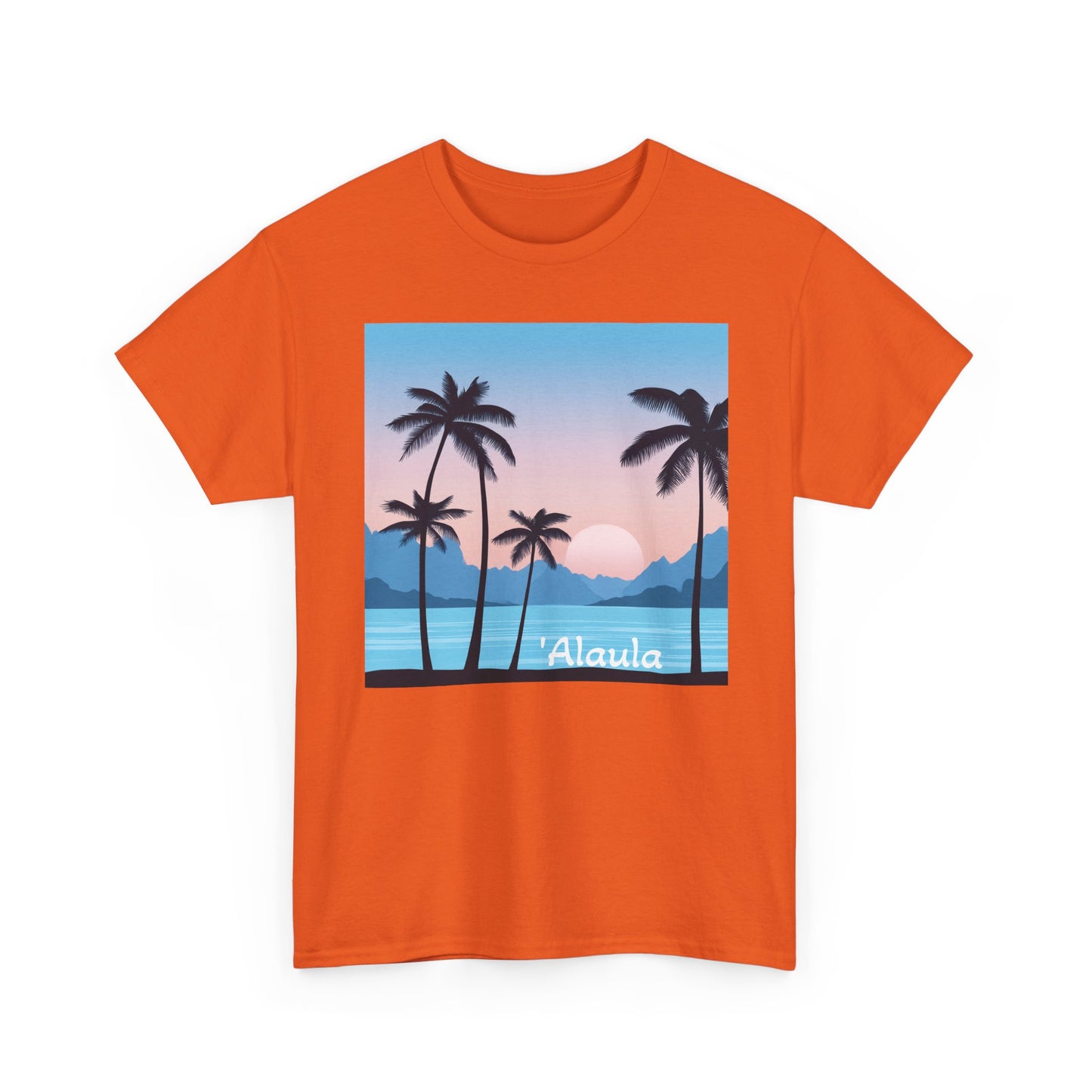 'Alaula Aloha Sunset Tee — Tropical Palm Beach Graphic T-Shirt