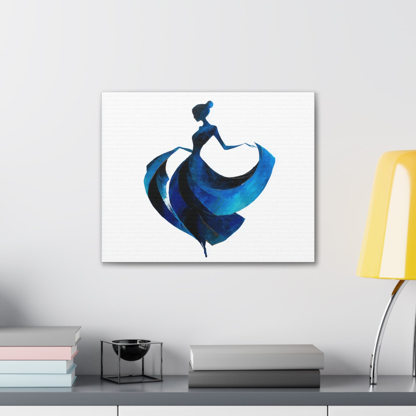 Dancing with the Water Series #2 -Elegant Silhouette Canvas Wall Art, Abstract Decor for Home, Gift for Women, Living Room Artwork, Dance Theme Decoration