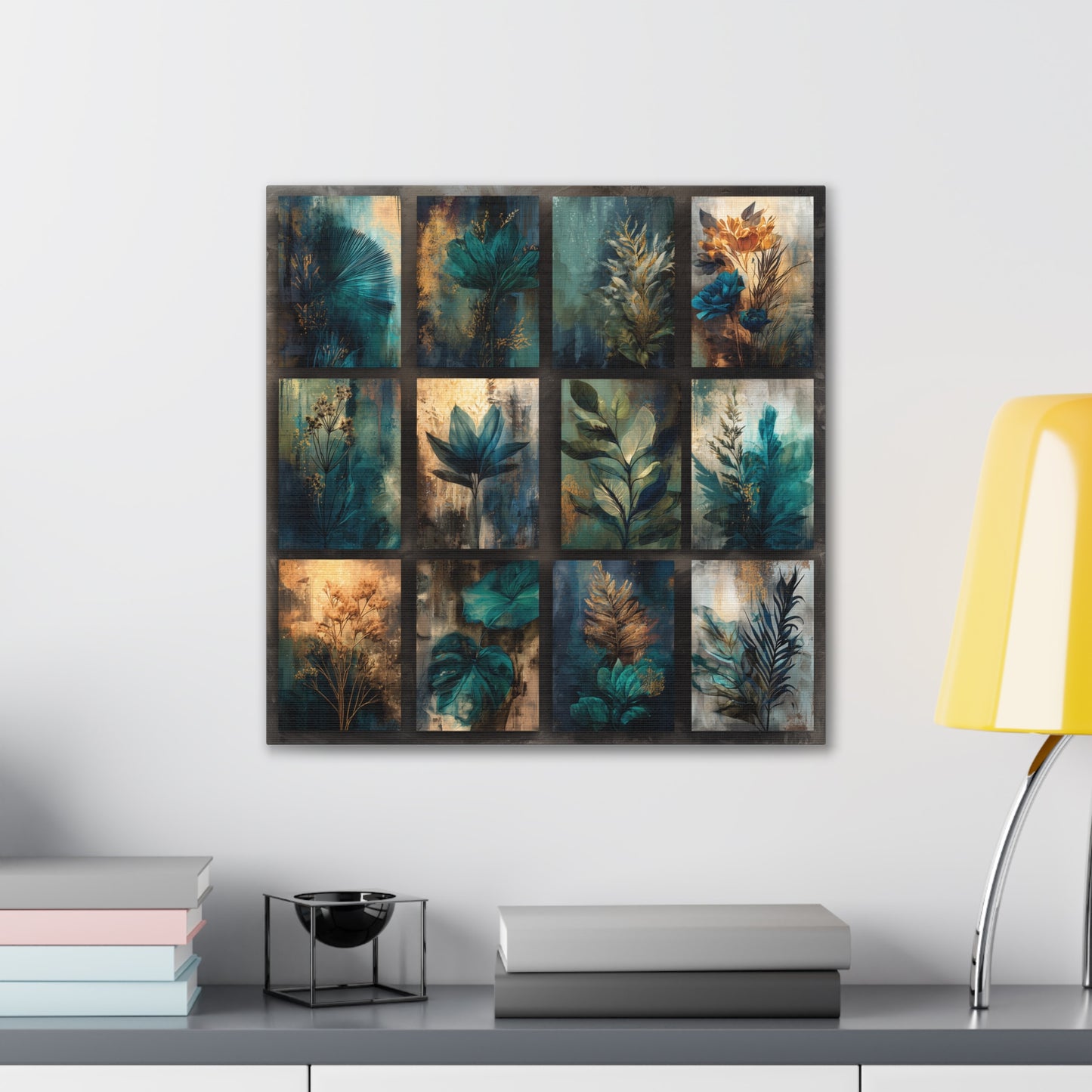 Natures Blue Green Series #4 -Botanical Wall Art, Nature-Inspired Home Décor, Eco-Friendly Canvas Print, Greenery Art Piece, Living Room Wall Hanging