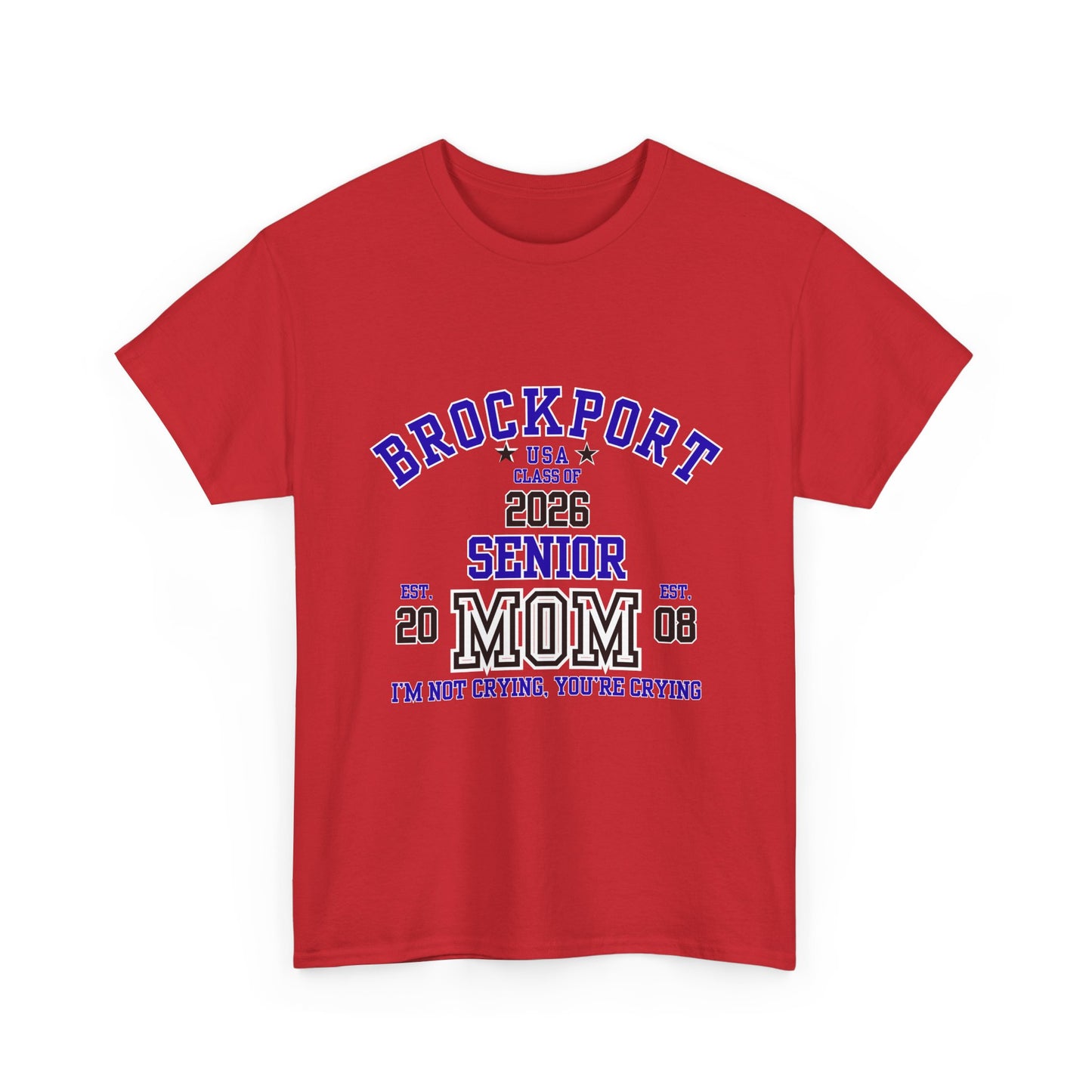 Brockport Senior Mom Tee | Class of 2026 Unisex Heavy Cotton T-Shirt, Perfect for Graduation, Family Celebrations, Gifts, School Events