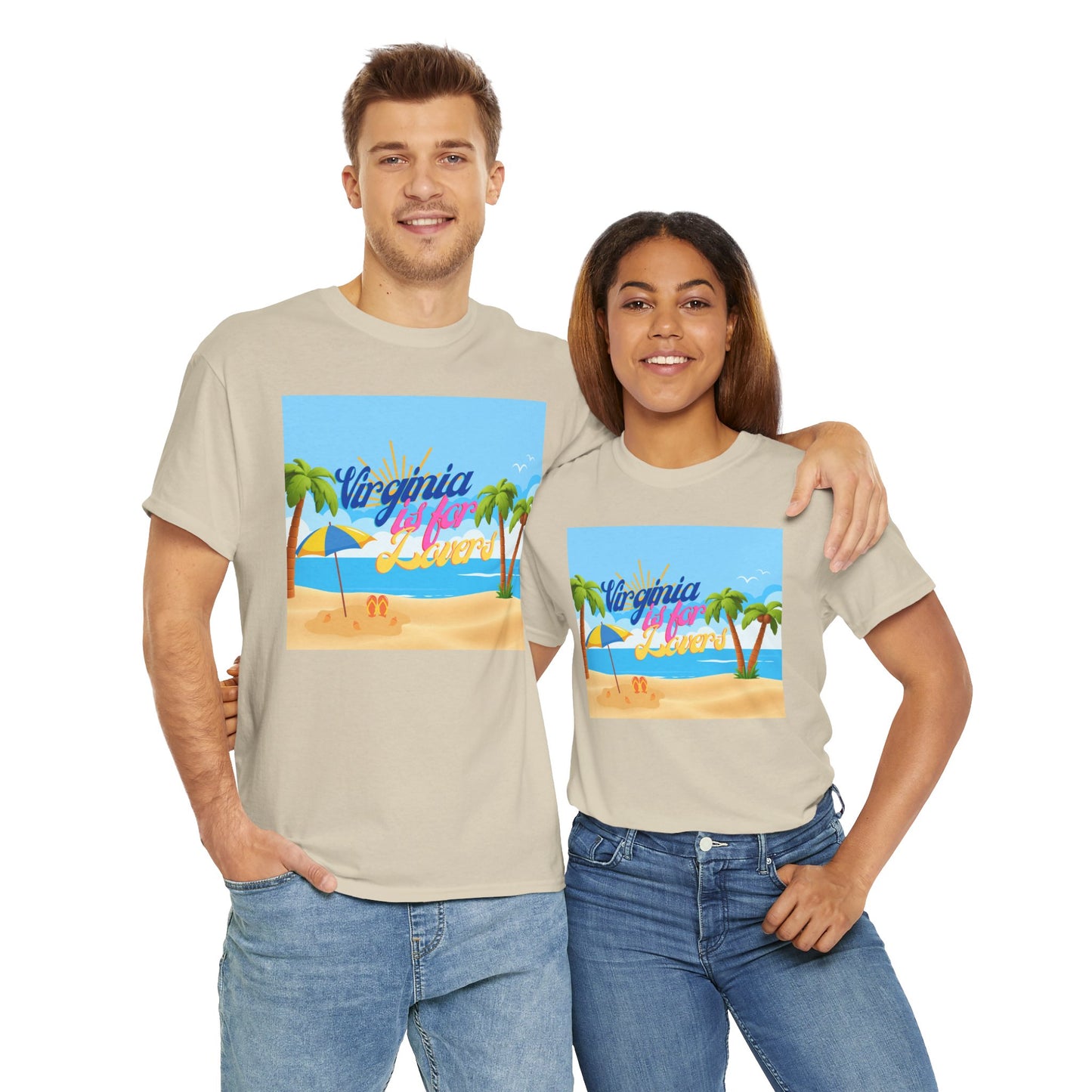 Virginia Is For Lovers - Beach Summer Vibes Tee, Beach Tee, Vacation Shirt, Summer T-Shirt, Graphic Tee, Unisex Cotton Top