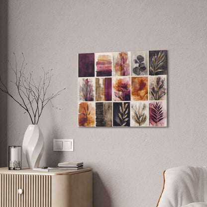 Golden Plum Series #4 Floral Canvas Wall Art, Abstract Flowers Print, Home Decor, Living Room Artwork, Purple and Gold Wall Decor
