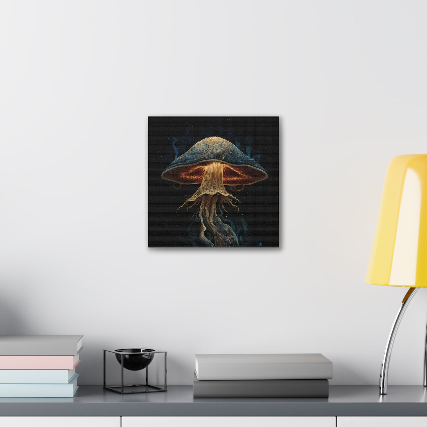 Nightlight -Mushroom Canvas Art, Stretched Wall Decor, Bohemian Home Decor, Psychedelic Wall Art, Nature-Inspired Art