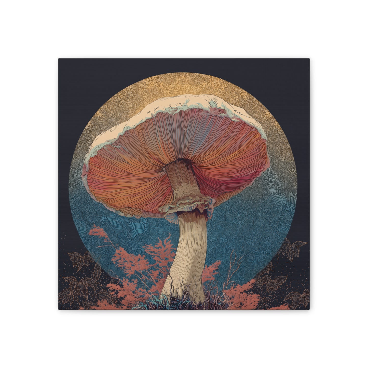 Unreal Shroom -Mushroom Canvas Art, Stretched Wall Decor, Bohemian Home Decor, Psychedelic Wall Art, Nature-Inspired Art