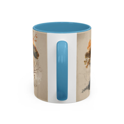 Mushroom Magic Accent Coffee Mug — 11/15oz Ceramic Cup with Woodland Fungi Design