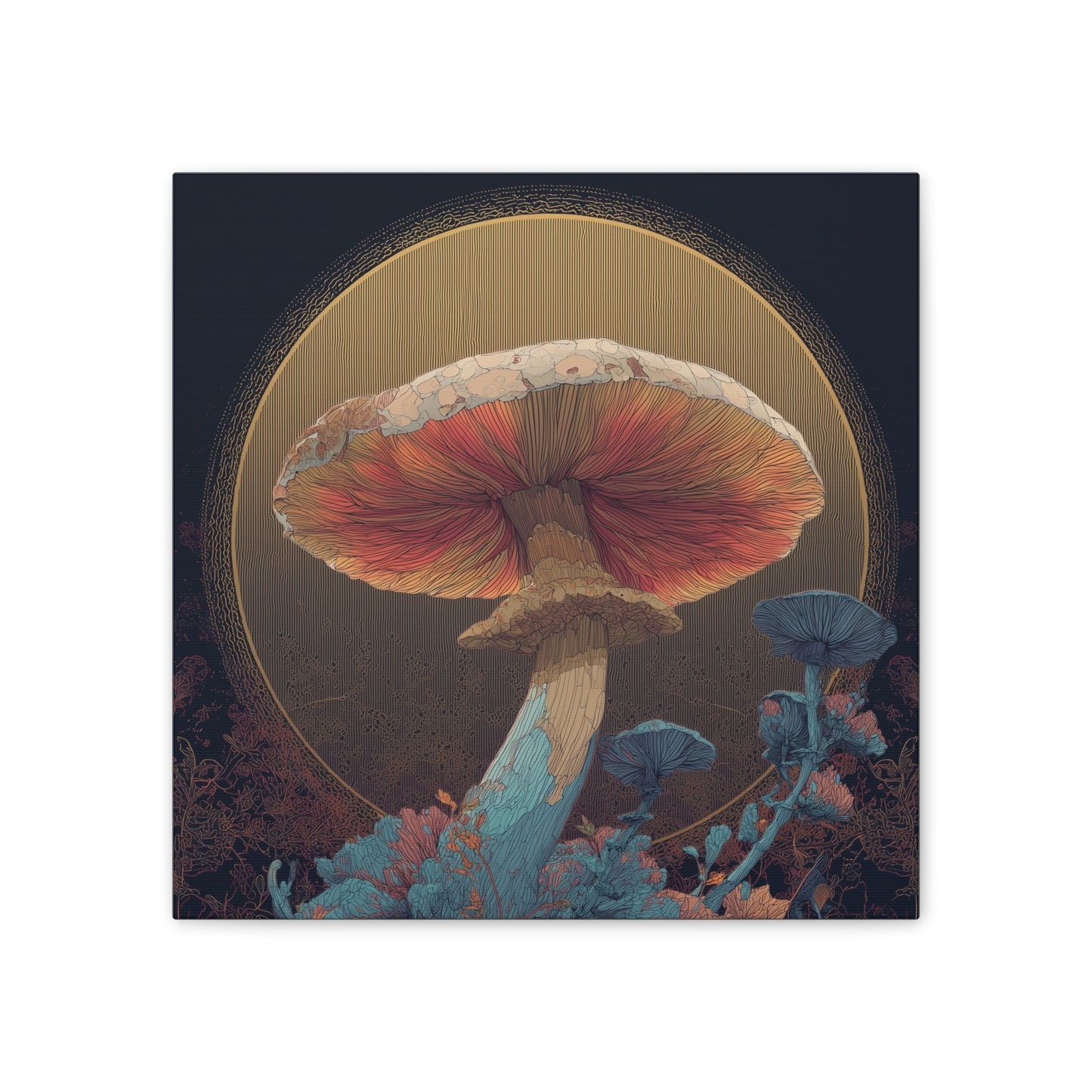 Surreal Shroom -Mushroom Canvas Art, Stretched Wall Decor, Bohemian Home Decor, Psychedelic Wall Art, Nature-Inspired Art
