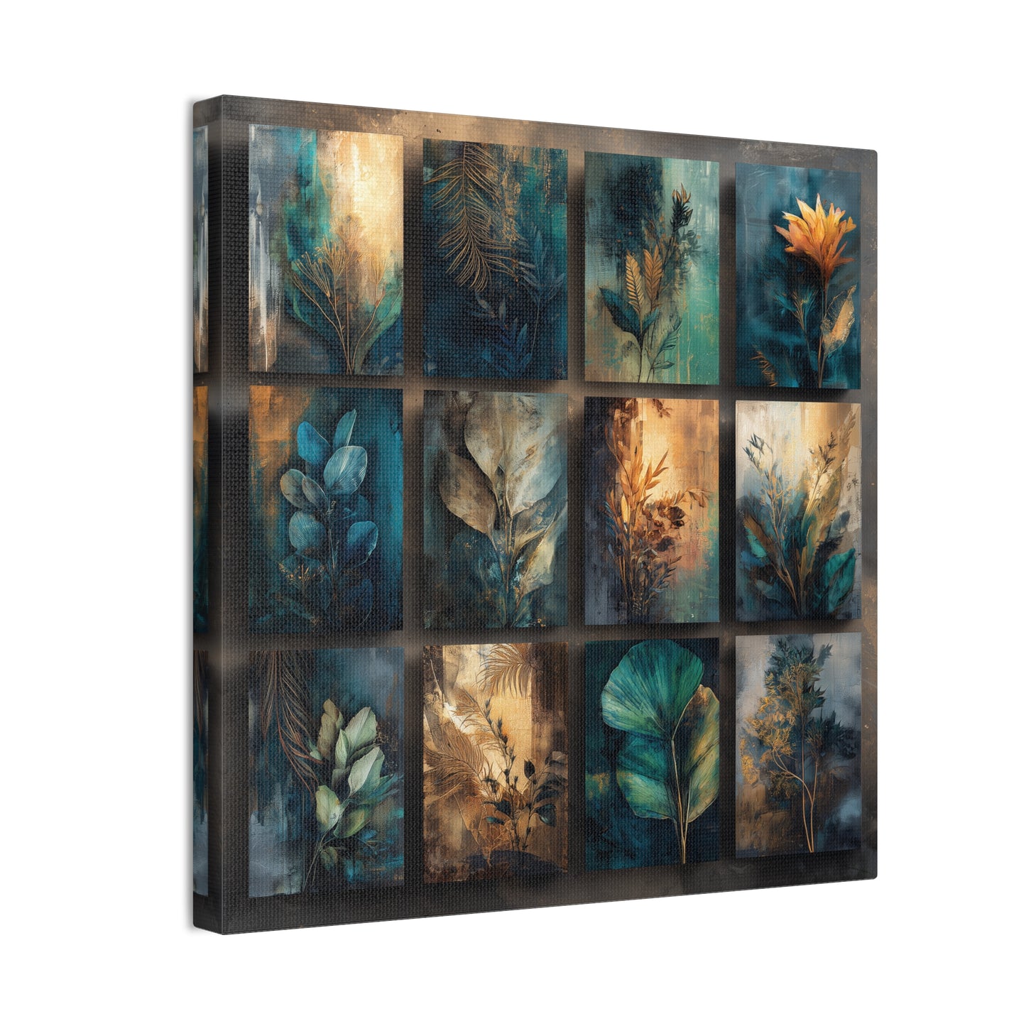 Natures Blue Green Series #2 -Botanical Wall Art, Nature-Inspired Home Décor, Eco-Friendly Canvas Print, Greenery Art Piece, Living Room Wall Hanging