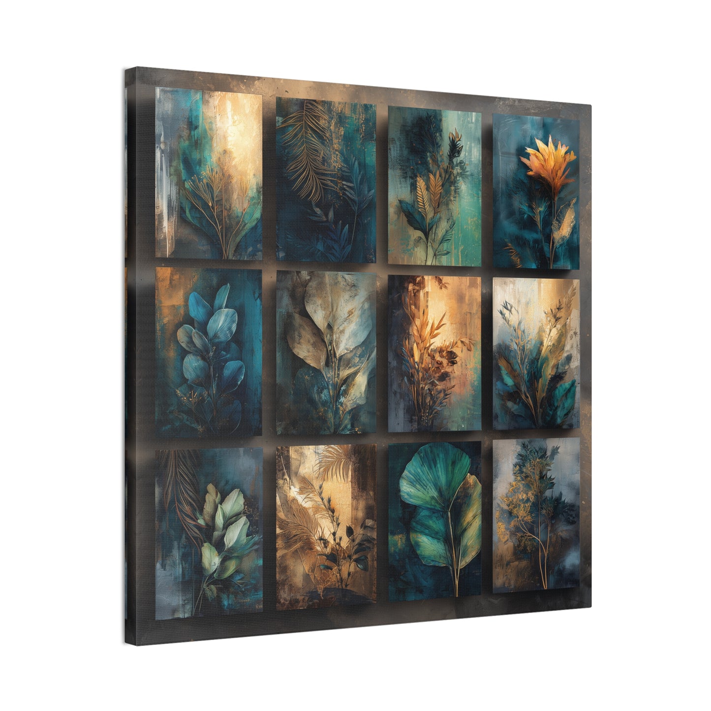 Natures Blue Green Series #2 -Botanical Wall Art, Nature-Inspired Home Décor, Eco-Friendly Canvas Print, Greenery Art Piece, Living Room Wall Hanging