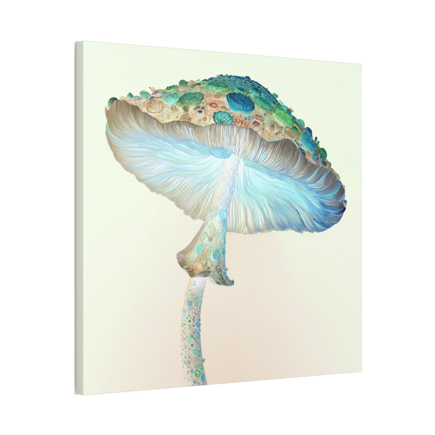 Flower Cap Inverse -Mushroom Canvas Art, Stretched Wall Decor, Bohemian Home Decor, Psychedelic Wall Art, Nature-Inspired Art