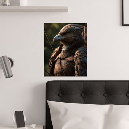 Aarakoca Ranger - Fantasy Art Satin Paper Poster — Fantasy Armor Bird Art Print