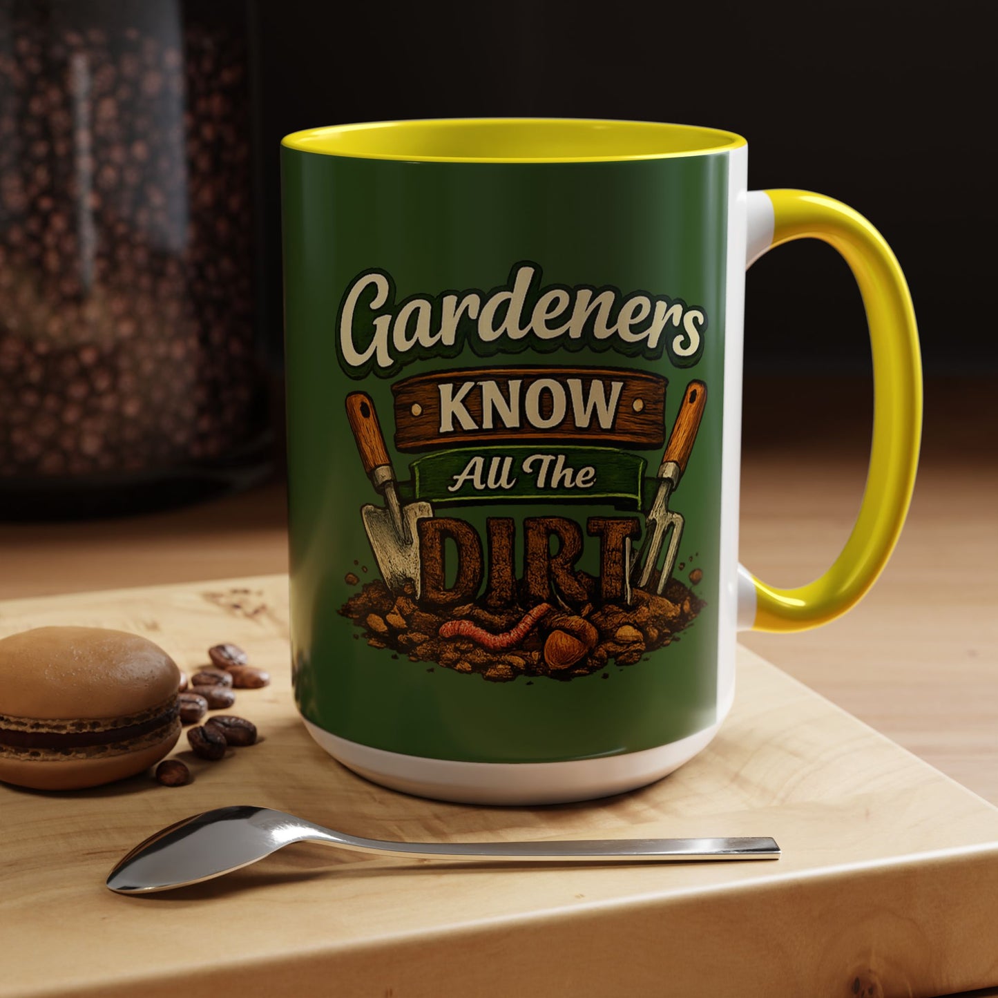 Gardener’s Know All the Dirt Accent Coffee Mug – Funny Gardening Coffee Cup (11/15oz)