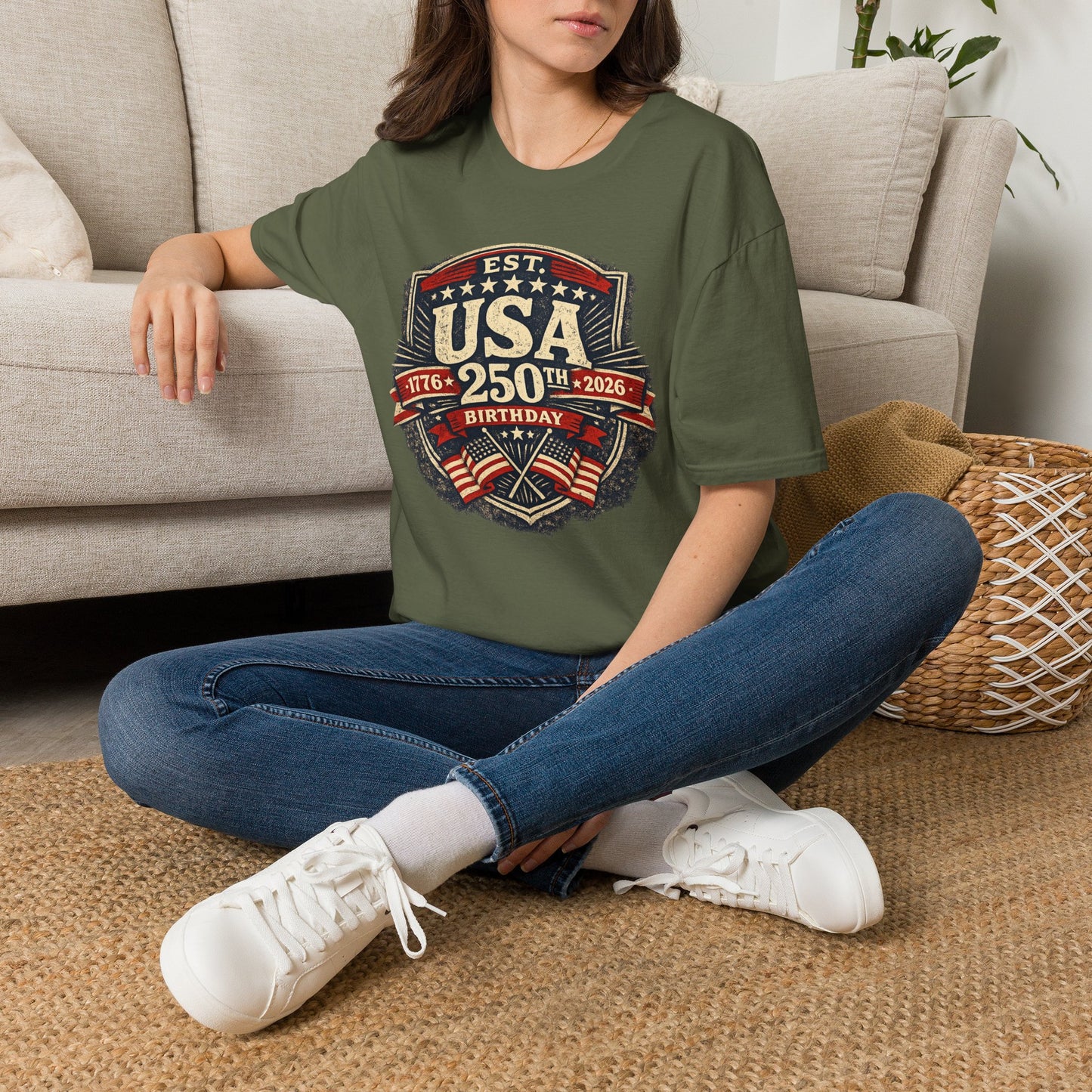 USA 250th Birthday T-Shirt — 1776-2026 Retro American Celebration Tee