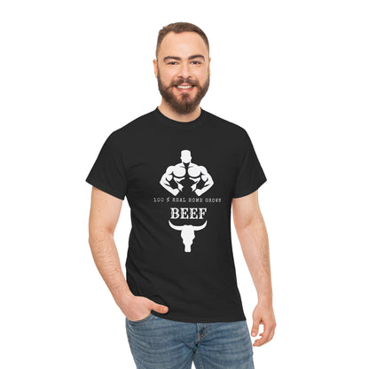 100% Beef -Unisex Tee, Perfect Gift for Workout Enthusiasts, Fitness Club, Gym Wear, Bodybuilding Fashion, Casual Daily Wear