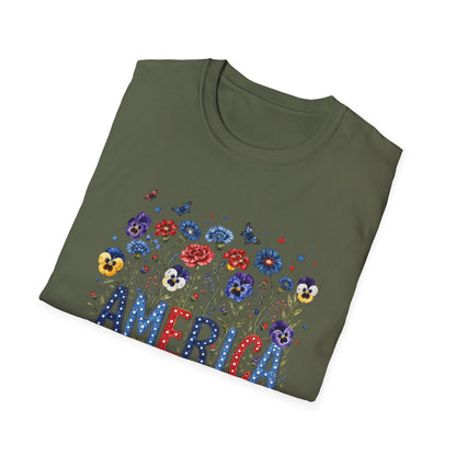 America 250th Birthday T-Shirt – July 4, 1776–2026 Patriotic Floral Tee