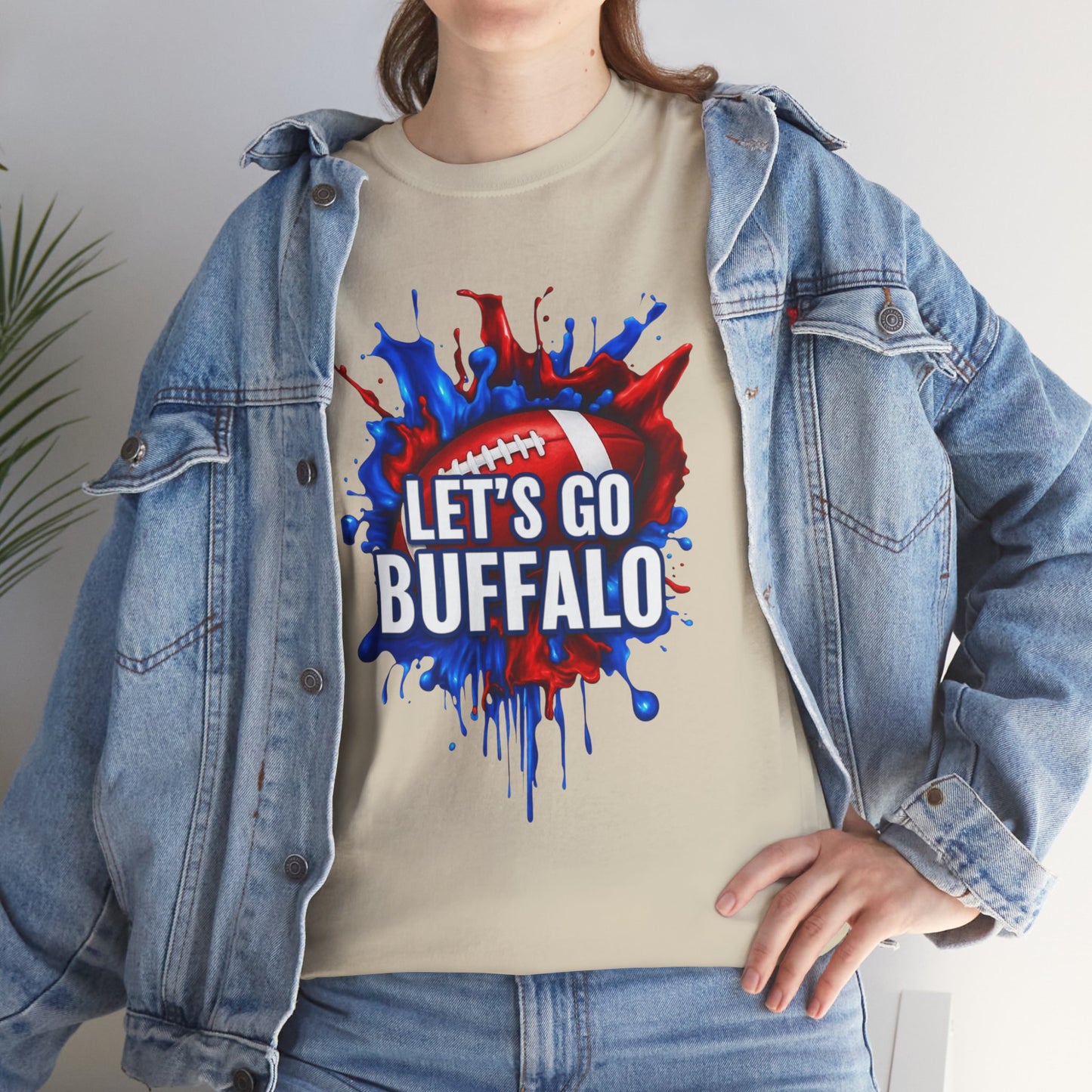 Let's Go Buffalo Splat -Buffalo Sports Fan Tee - Let's Go Buffalo Shirt, Game Day Apparel, Unisex Cotton T-Shirt, Tailgate Wear, Football Team Gear