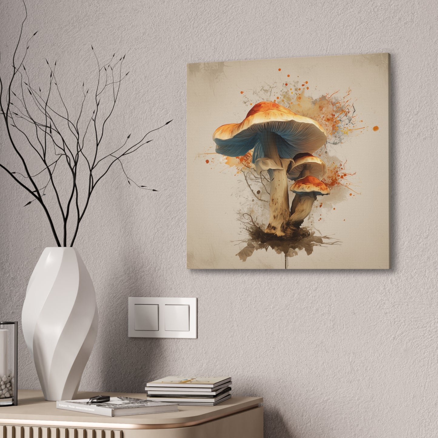 Mycelium Spread -Mushroom Canvas Art, Stretched Wall Decor, Bohemian Home Decor, Psychedelic Wall Art, Nature-Inspired Art
