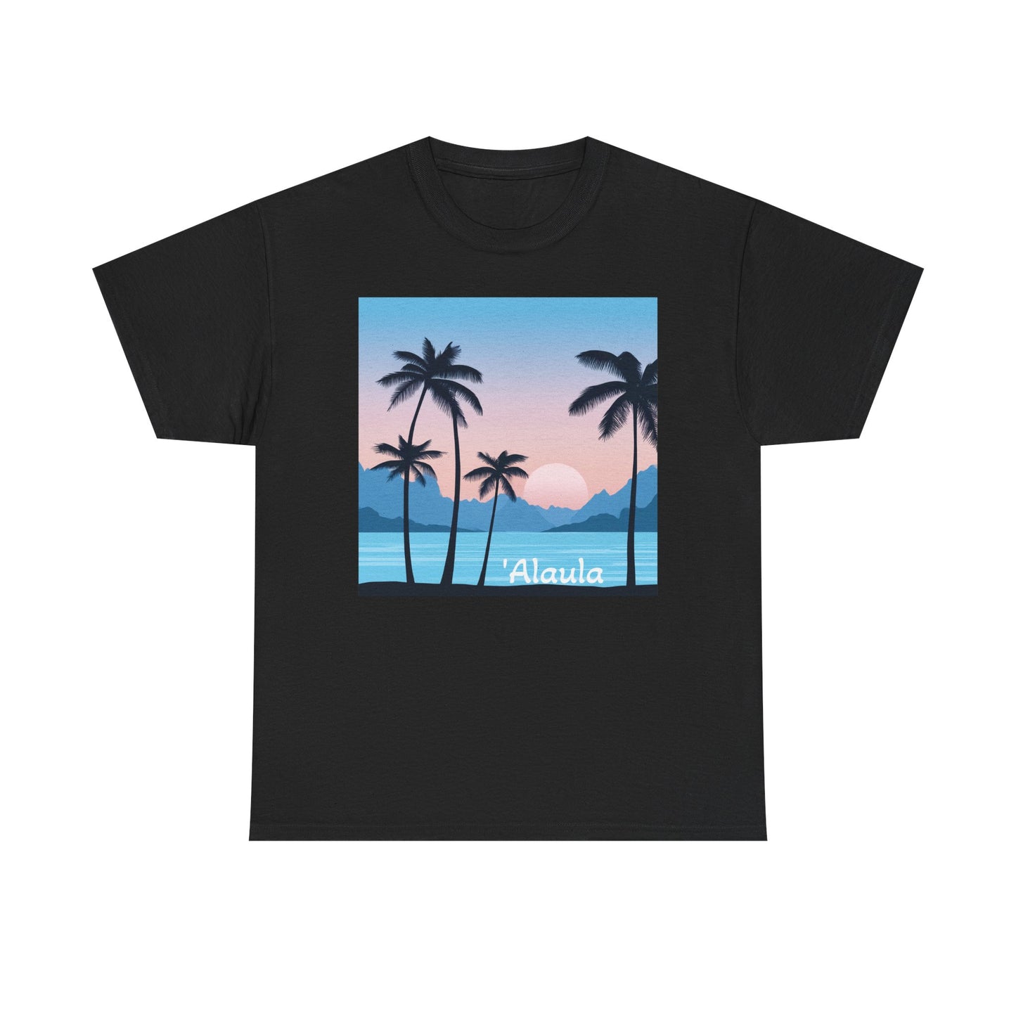 'Alaula Aloha Sunset Tee — Tropical Palm Beach Graphic T-Shirt