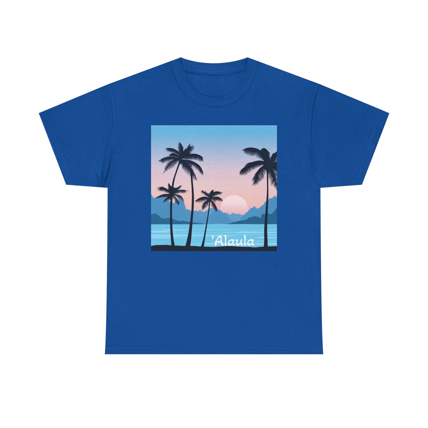 'Alaula Aloha Sunset Tee — Tropical Palm Beach Graphic T-Shirt