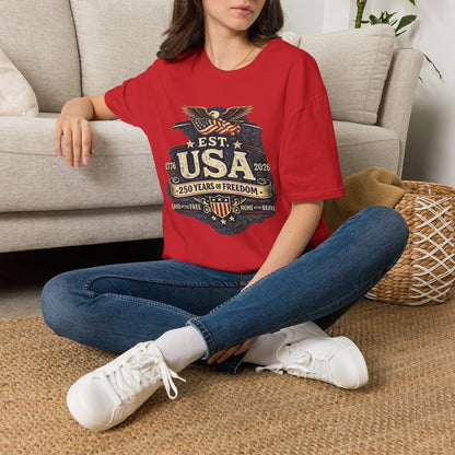 USA Established 1776–2026 Vintage Eagle T-Shirt — 250 Years of Freedom