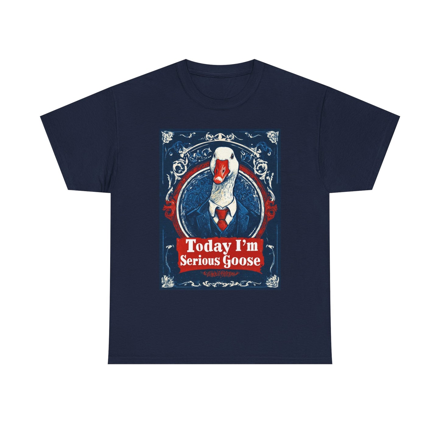 Serious Goose Tee, Funny Graphic T-Shirt, Quirky Unisex Shirt, Unique Gift for Goose Lovers, Perfect for Casual Wear