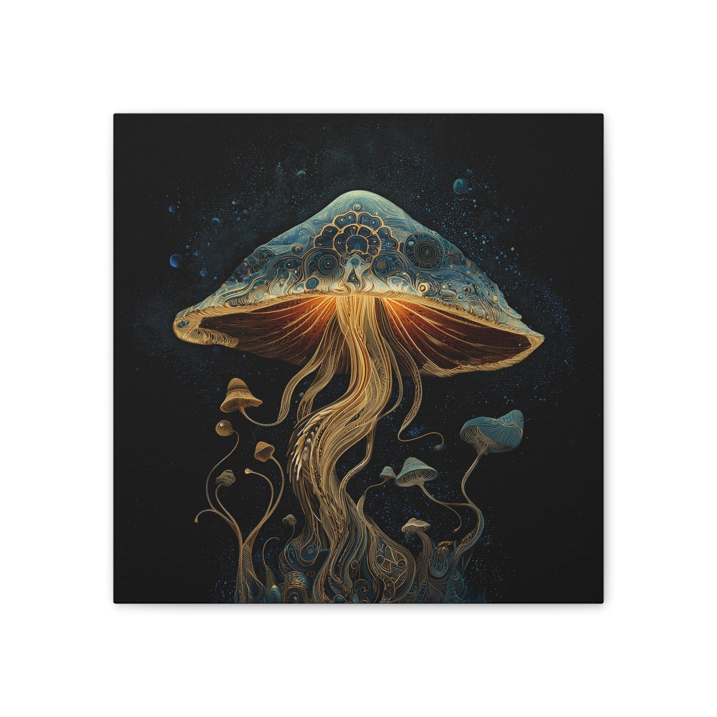 ThirdEye -Mushroom Canvas Art, Stretched Wall Decor, Bohemian Home Decor, Psychedelic Wall Art, Nature-Inspired Art