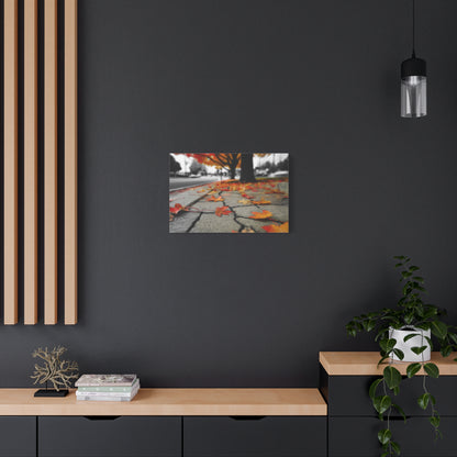 Autumn's Fragmented Canvas: Fallen Maple Leaf, Urban Decay, Seasonal Transition--1aceswild.myshopify.com