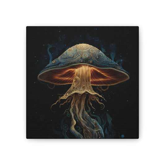 Nightlight -Mushroom Canvas Art, Stretched Wall Decor, Bohemian Home Decor, Psychedelic Wall Art, Nature-Inspired Art