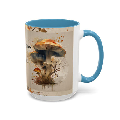 Mushroom Magic Accent Coffee Mug — 11/15oz Ceramic Cup with Woodland Fungi Design