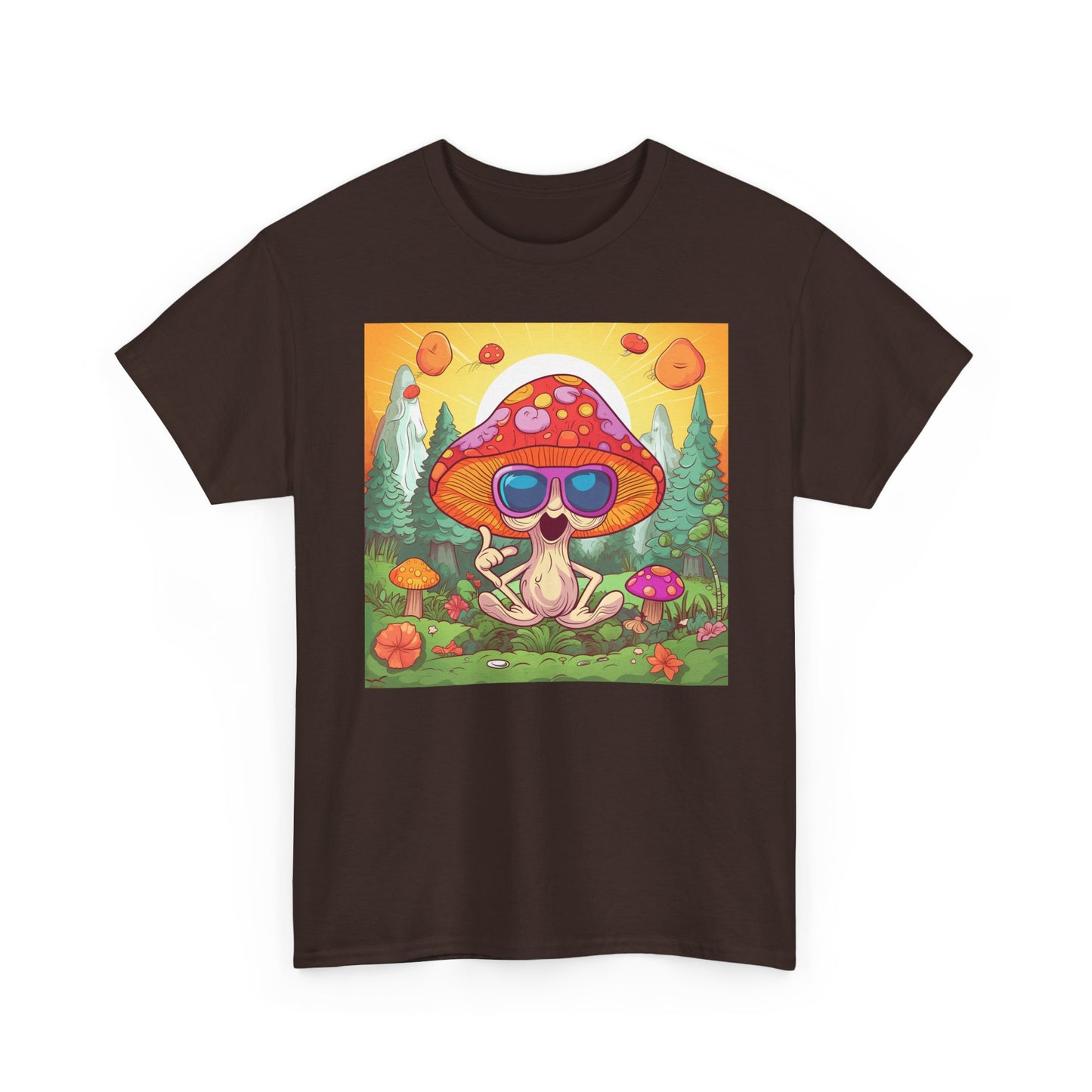 Whimsical Mushroom Tee, Casual T-Shirt, Gift for Nature Lovers, Eco-Friendly Apparel, Unisex Graphic Shirt