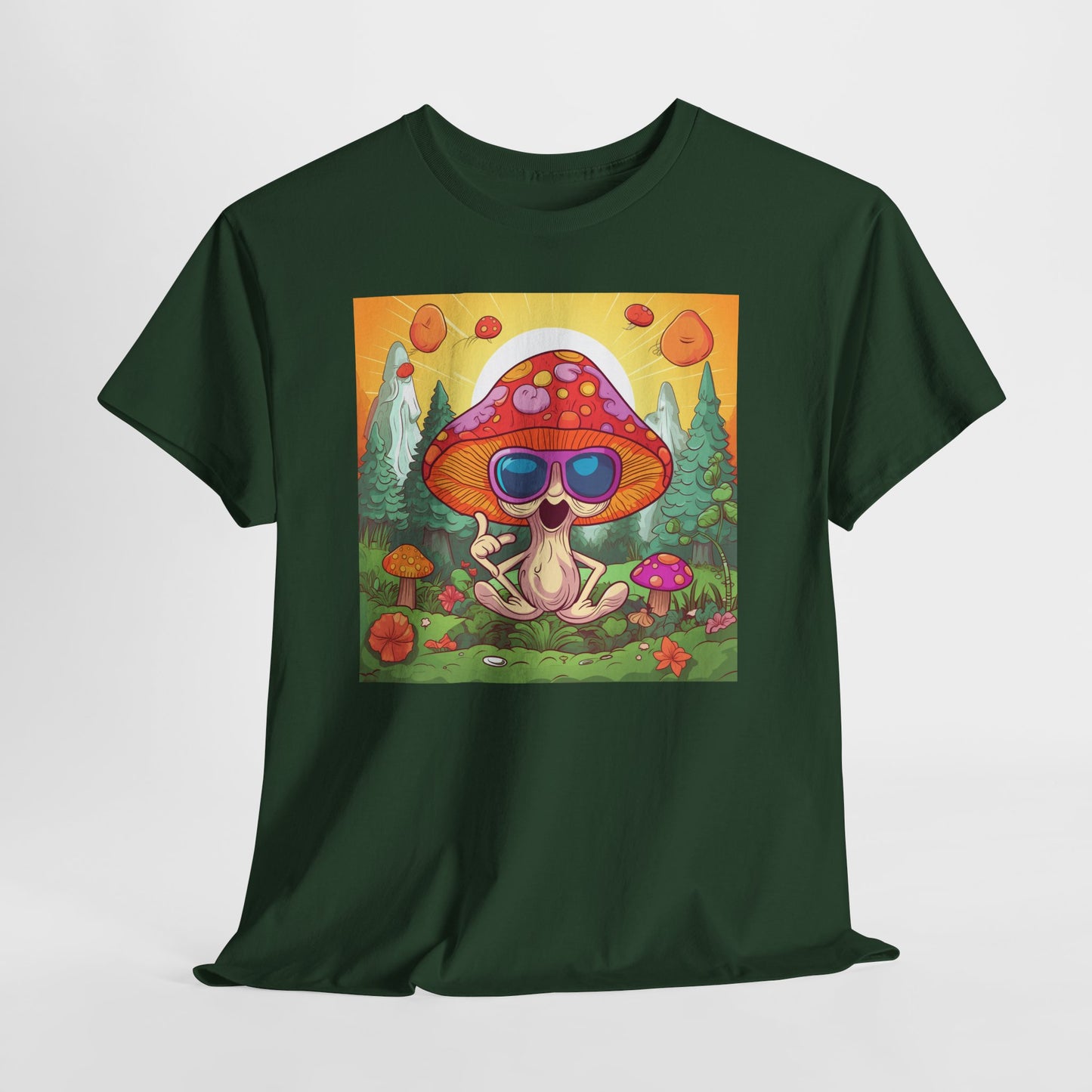 Whimsical Mushroom Tee, Casual T-Shirt, Gift for Nature Lovers, Eco-Friendly Apparel, Unisex Graphic Shirt