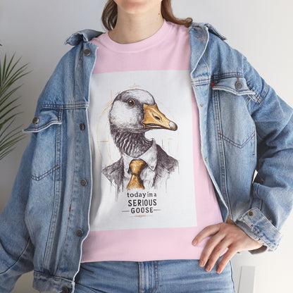 Serious Goose T-Shirt | Funny Animal Tee, Quirky Graphic Tee, Gift for Animal Lovers, Casual Wear, Unique Birthday Gift