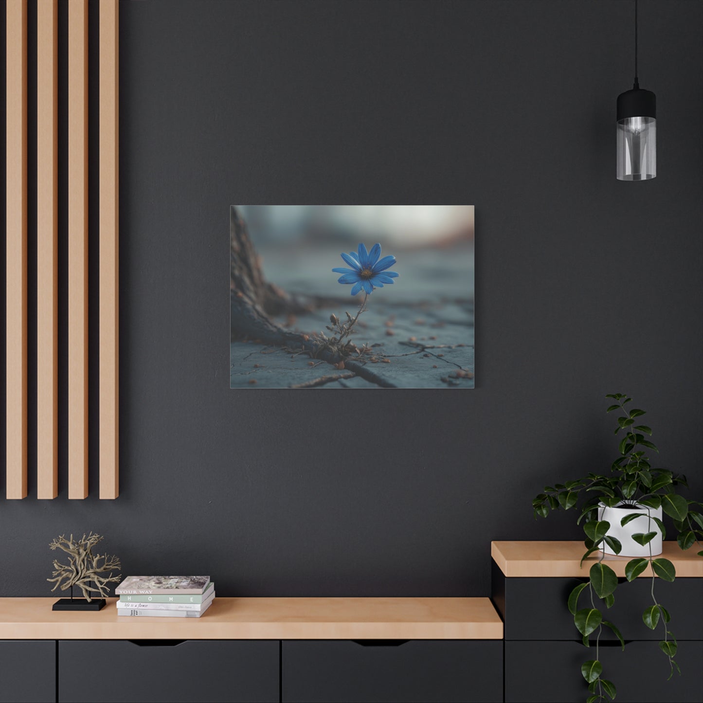 Defiant Bloom: Resilience in Gray, Hope from Stone, Nature's Triumph--1aceswild.myshopify.com