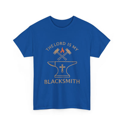 Christian Blacksmith T‑Shirt — "The Lord Is My Blacksmith" Faith Tradesman Tee