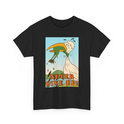 Never Give Up --Unisex Heavy Cotton Tee, Motivational T-Shirt, Supportive Apparel, Gift for Encouragement, Inspirational Wear