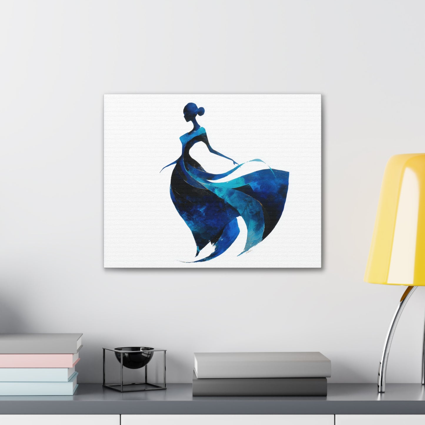 Copy of Dancing with the Water Series #5 -Elegant Silhouette Canvas Wall Art, Abstract Decor for Home, Gift for Women, Living Room Artwork, Dance Theme Decoration