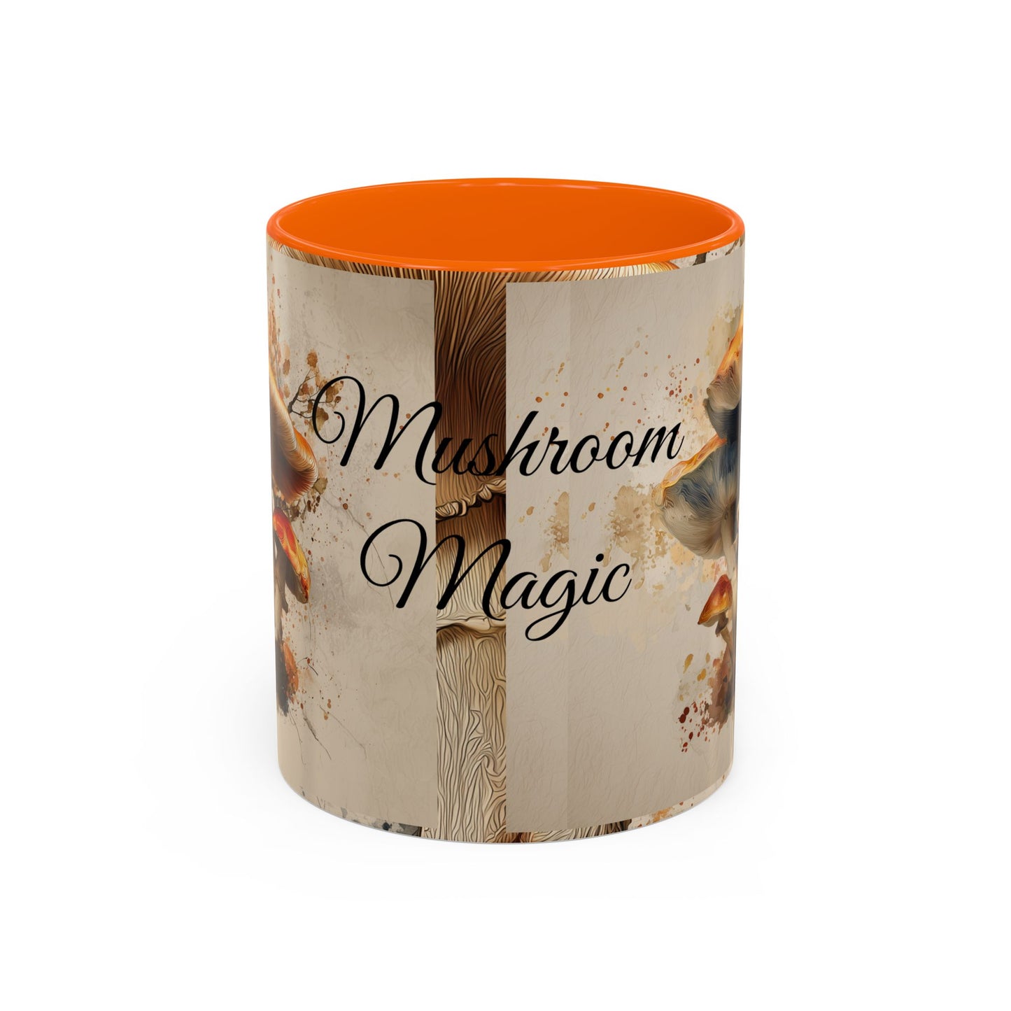 Mushroom Magic Accent Coffee Mug — 11/15oz Ceramic Cup with Woodland Fungi Design