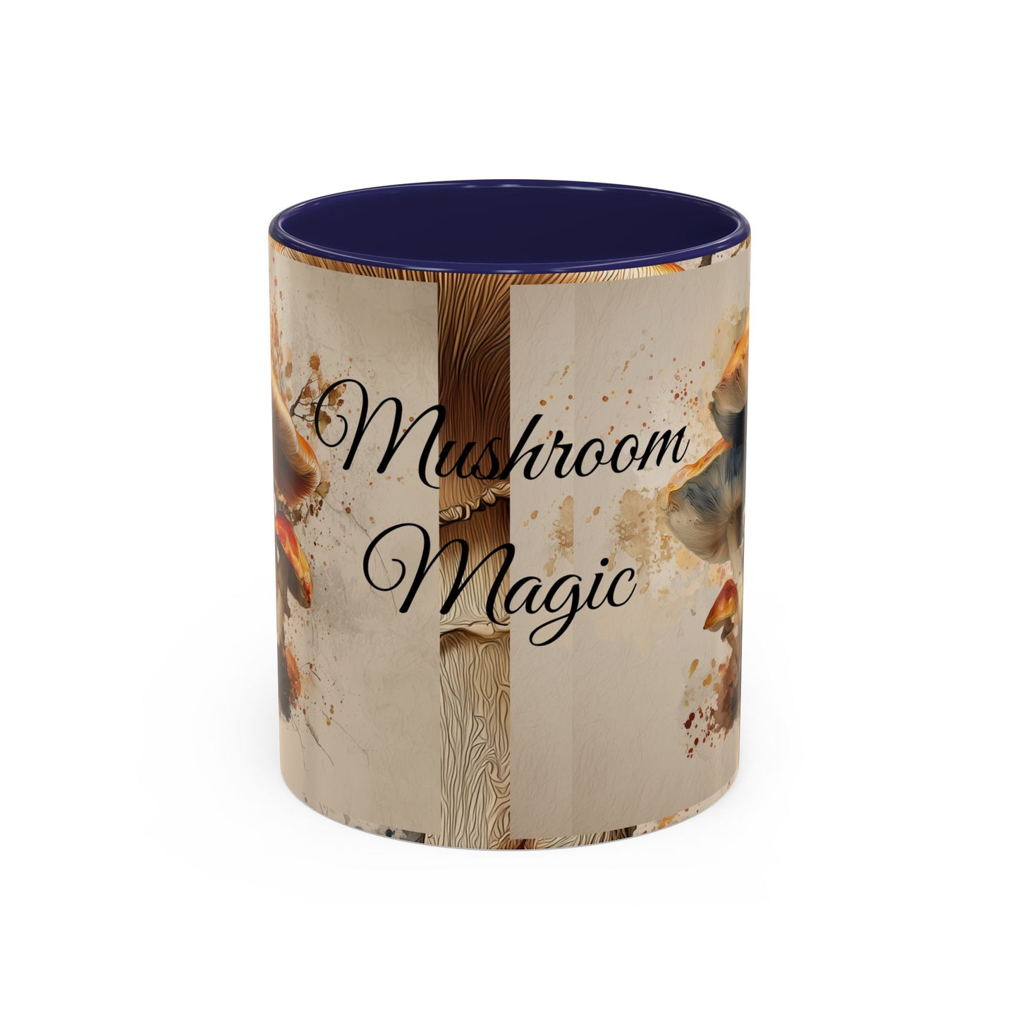 Mushroom Magic Accent Coffee Mug — 11/15oz Ceramic Cup with Woodland Fungi Design