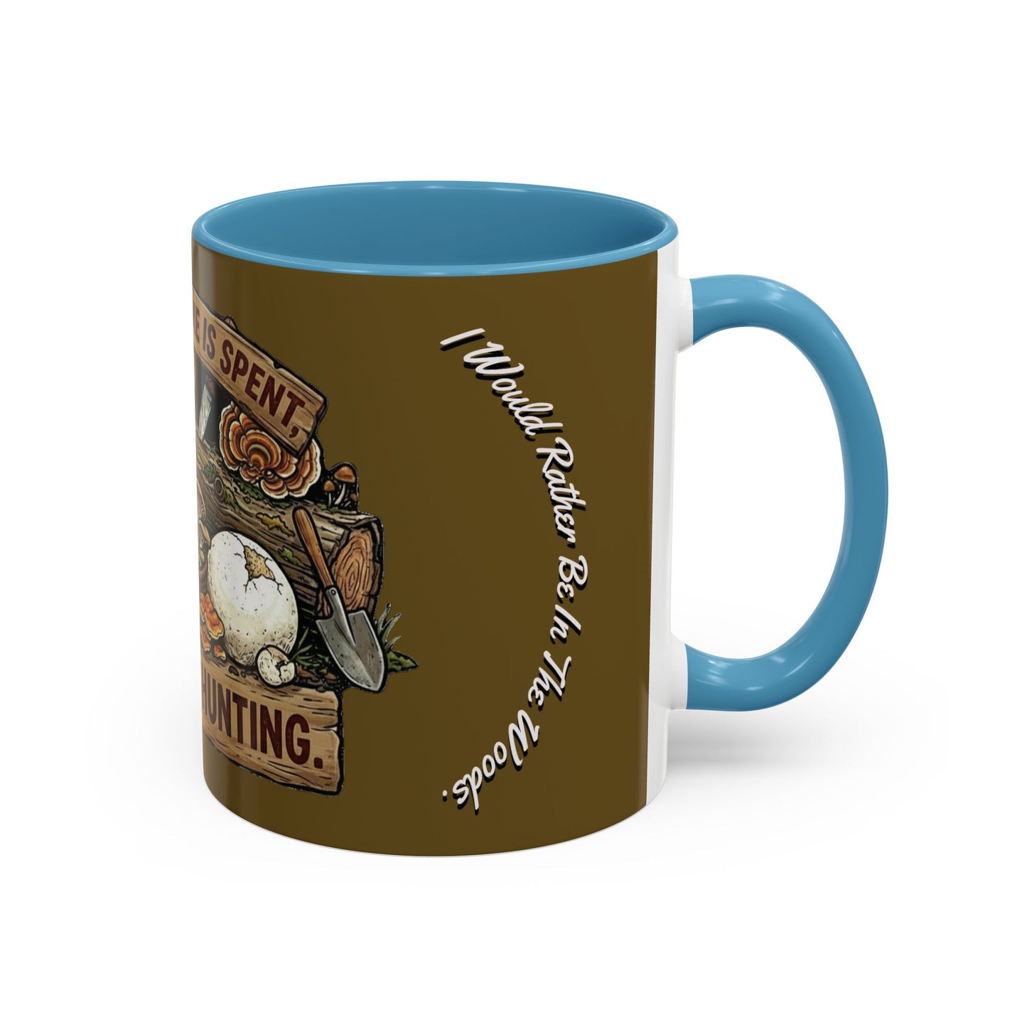 Mushroom Hunting Coffee Mug – "My Spore Time Is Spent" Rustic Forager Accent Mug