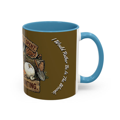 Mushroom Hunting Coffee Mug – "My Spore Time Is Spent" Rustic Forager Accent Mug
