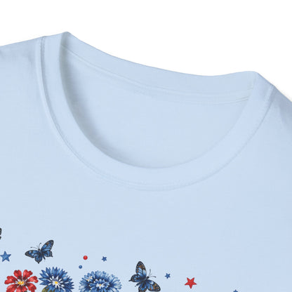 America 250th Birthday T-Shirt – July 4, 1776–2026 Patriotic Floral Tee