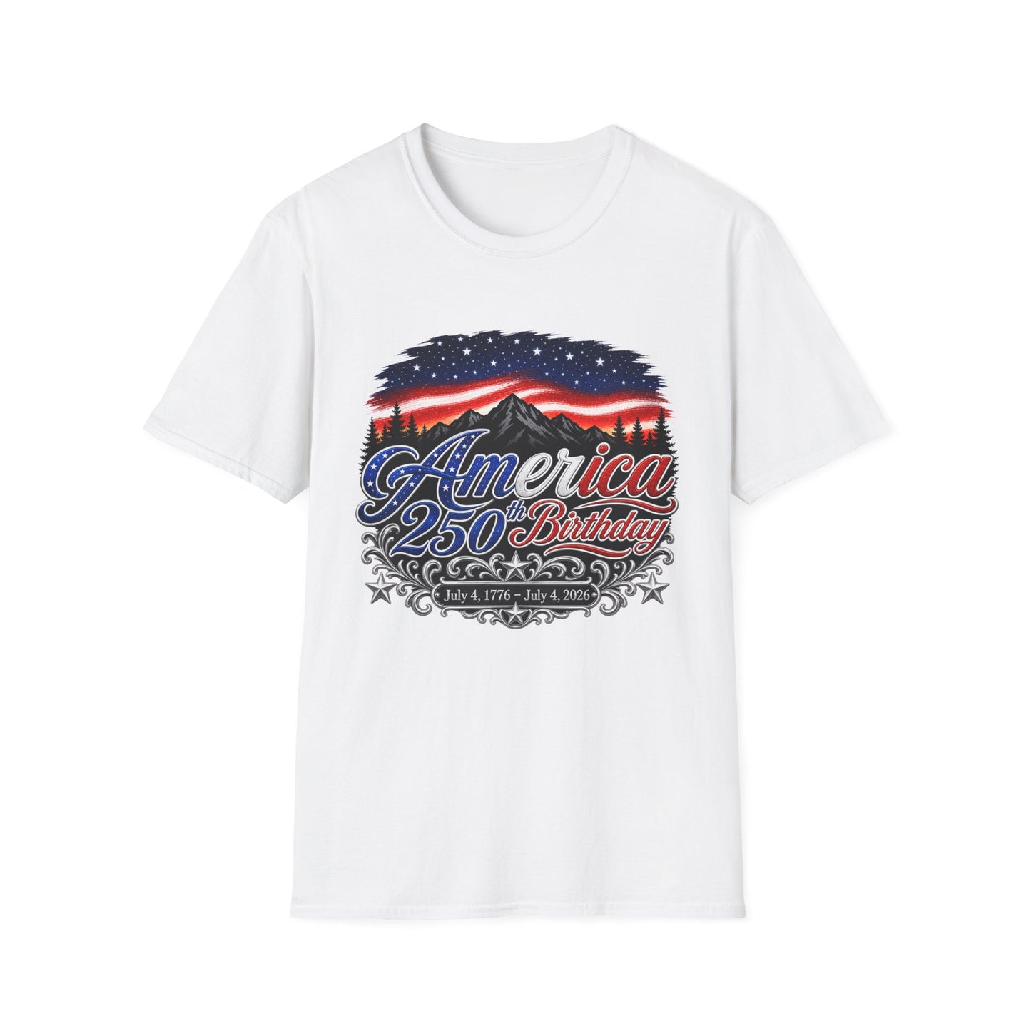 America 250 Birthday T-Shirt – Patriotic USA Flag Design for Independence Day