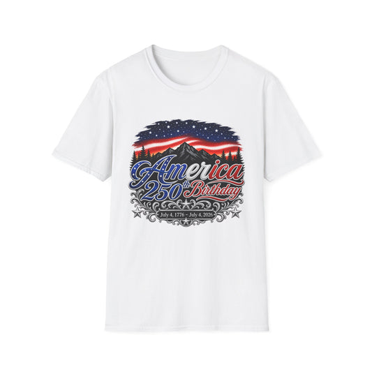 America 250 Birthday T-Shirt – Patriotic USA Flag Design for Independence Day