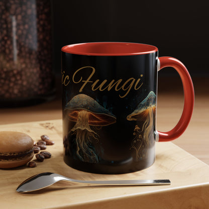 Dark Fantastic Fungi Coffee Mug - Magical Ocean Mushroom Art (11/15oz)